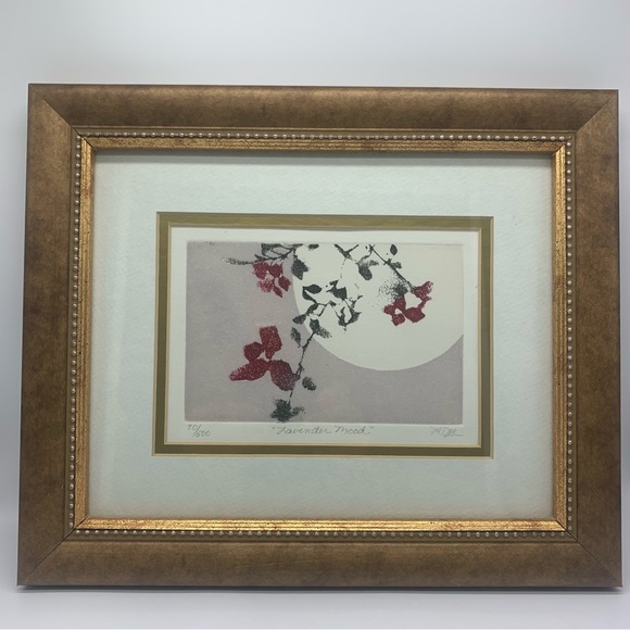 Vintage Asian Themed Framed, Signed, Numbered Print “Lavender Mood” - Picture 9 of 10